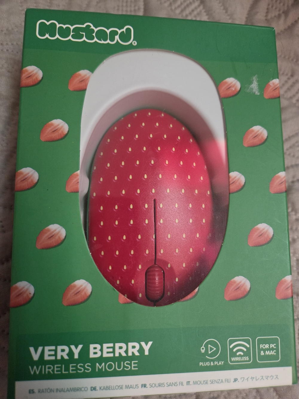 Mustard "Very Berry" Wireless Strawberry Mouse - Red/Green